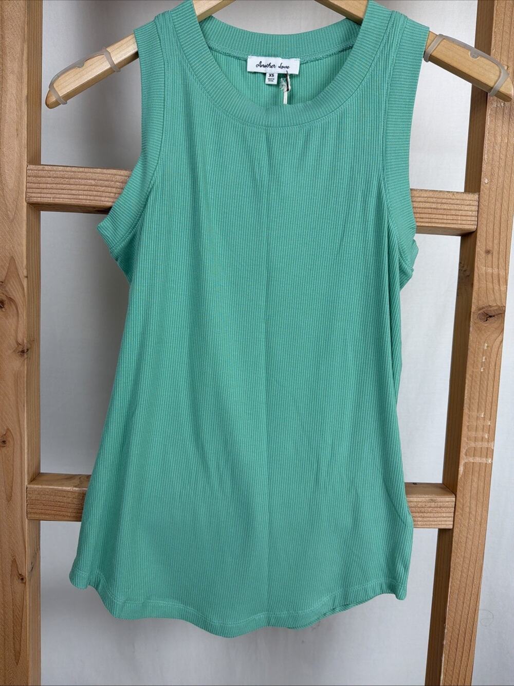 NWT Another Love Dear John CLEO Turquoise Ribbed Tank Top #1108 Size SM